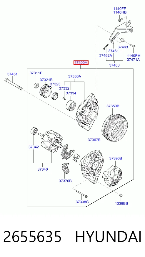 2655635 Hyundai/Kia Alternador de coche