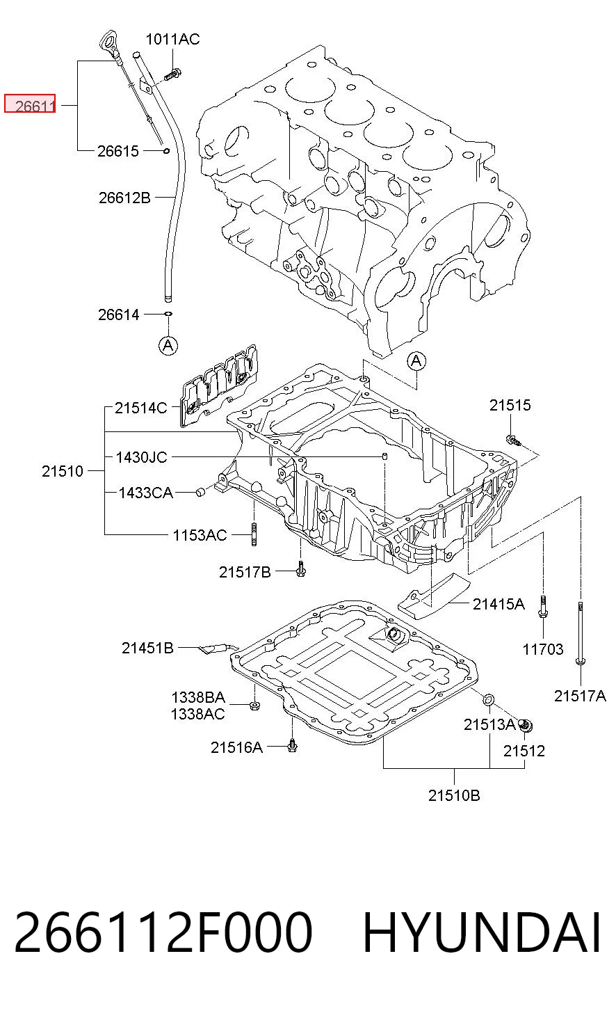 266112F000 Hyundai/Kia Medidor de aceite