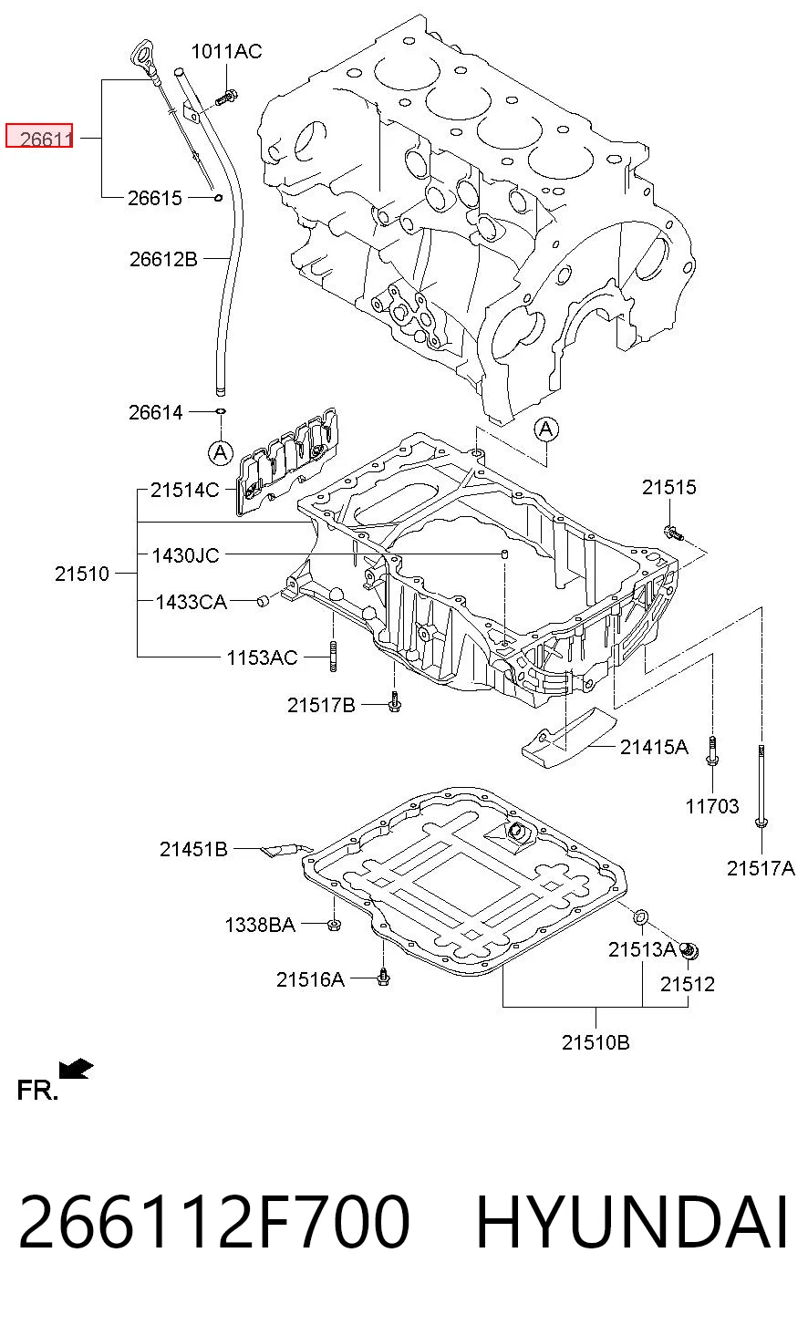 266112F700 Hyundai/Kia Medidor de aceite
