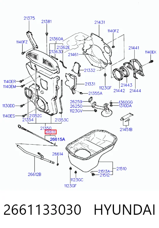 Comprar Varilla indicadora de nivel de aceite del motor Hyundai Sonata III Y-3 a bajo precio