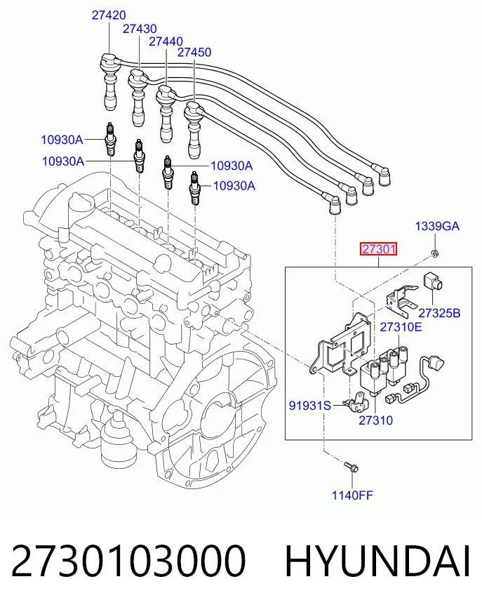 2730103000 Hyundai/Kia Bobina de ignición