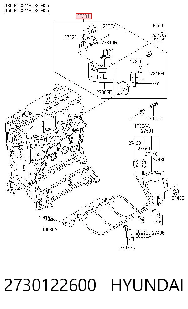 2730122600 Hyundai/Kia Bobina de ignición