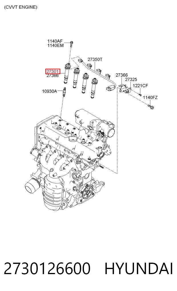 2730126600 Hyundai/Kia Bobina de ignición