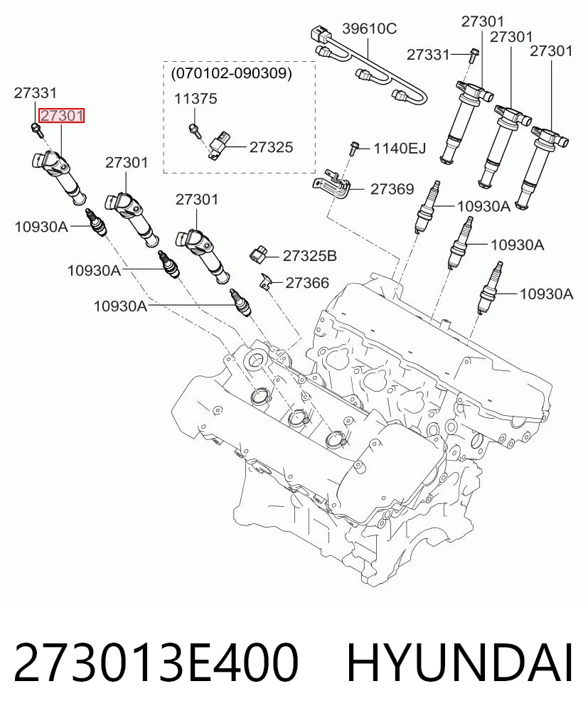 273013E400 Hyundai/Kia Bobina de ignición
