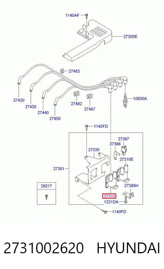 Bobina de encendido HYUNDAI 2731002620