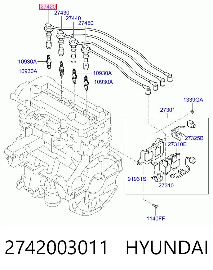 Cables de bujías para KIA Rio UB