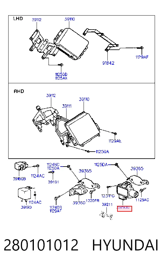 Sensor de posición del acelerador 280101012 HYUNDAI