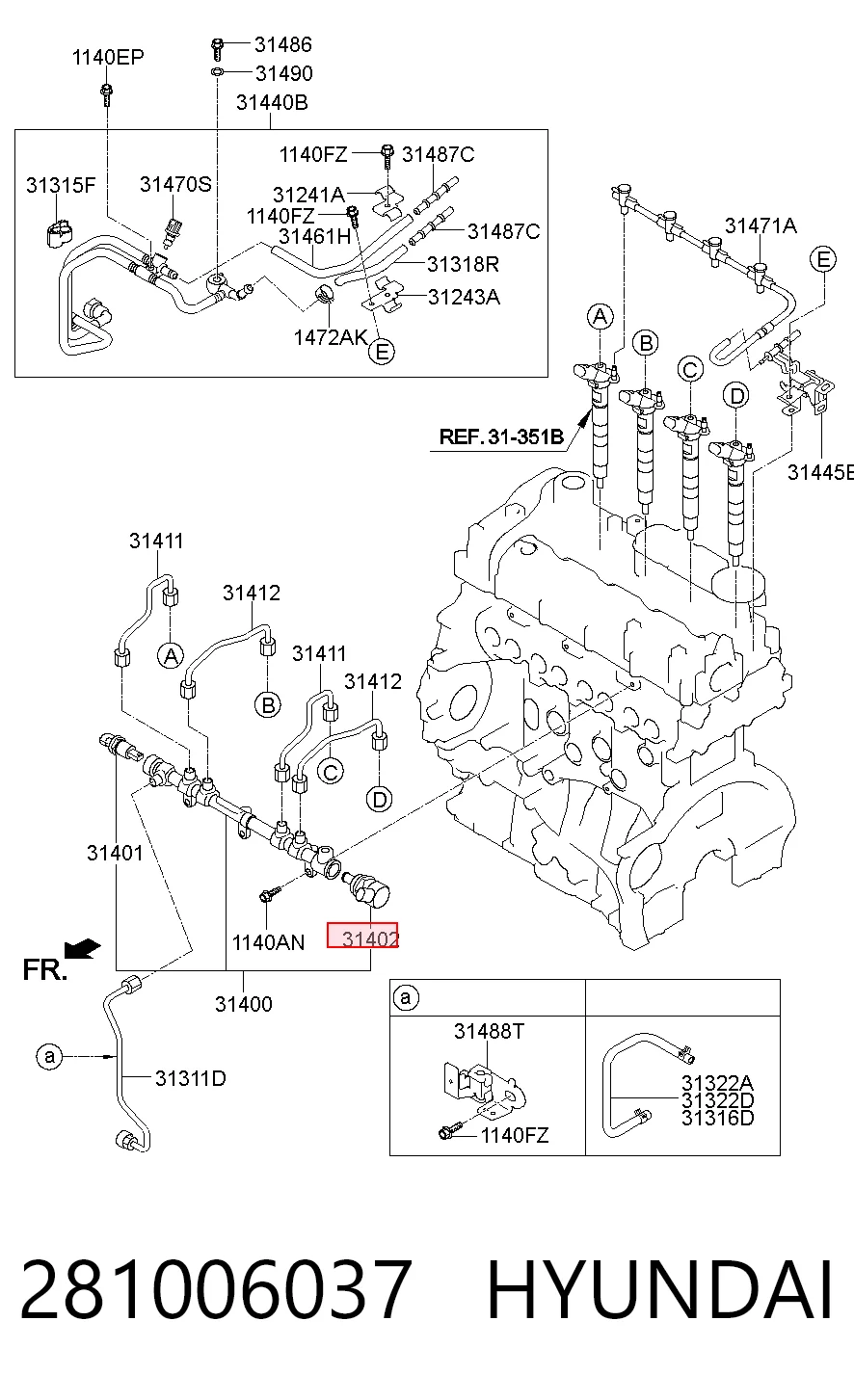 281006037 Hyundai/Kia Válvula reguladora de presión