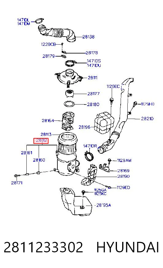 Comprar Caja del filtro de aire Hyundai Sonata III Y-3 a bajo precio