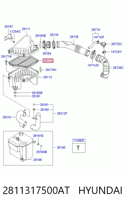 Filtro de aire para Hyundai Matrix FC