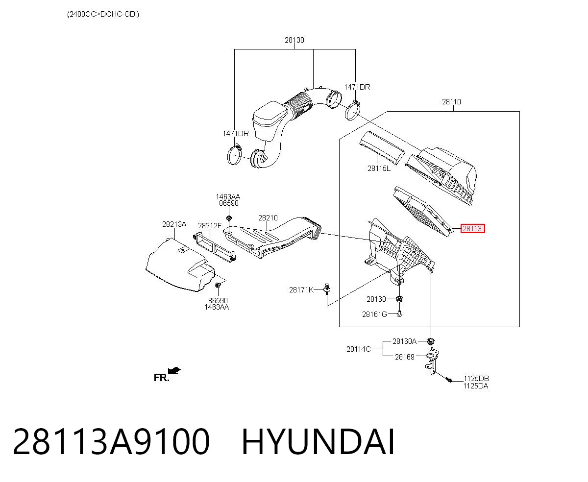 28113A9100 Hyundai/Kia Filtro de aire de motor