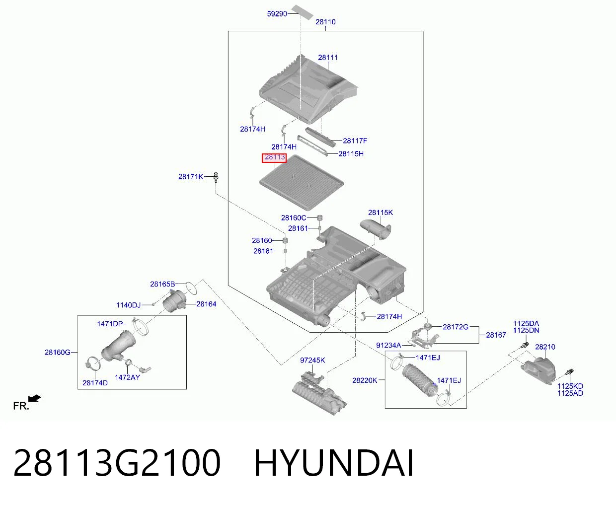 28113G2100 Hyundai/Kia Filtro de aire de motor