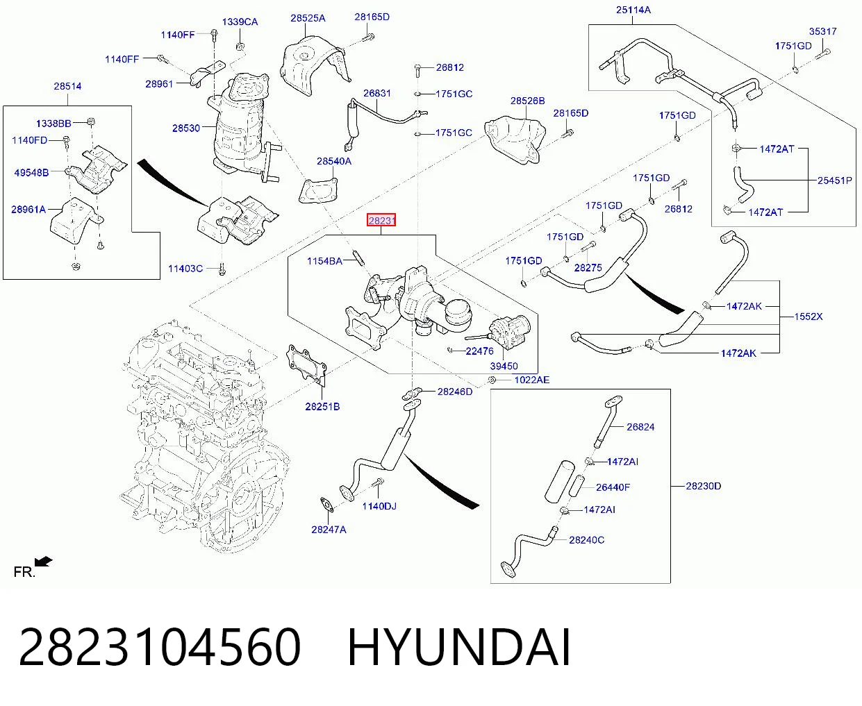 2823104560 Hyundai/Kia Turbo para motor