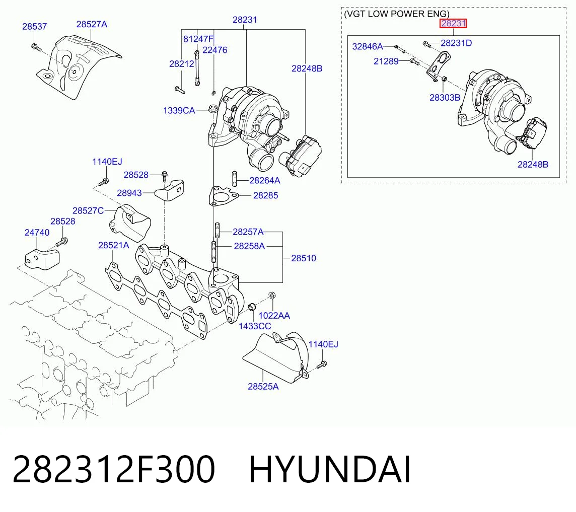 Turbocompresor 282312F300 HYUNDAI