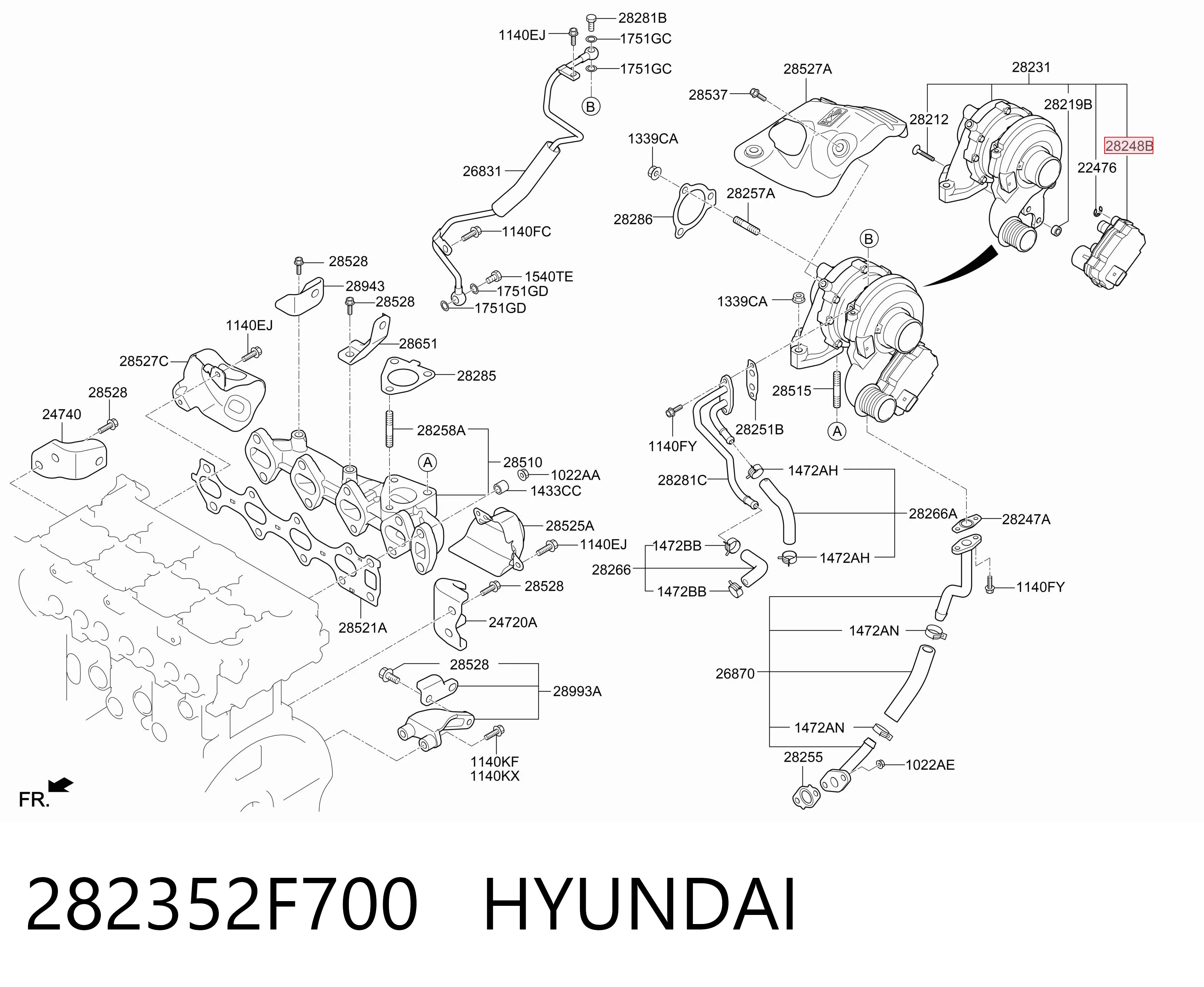 282352F700 Hyundai/Kia Válvula de regulación para aire de admisión