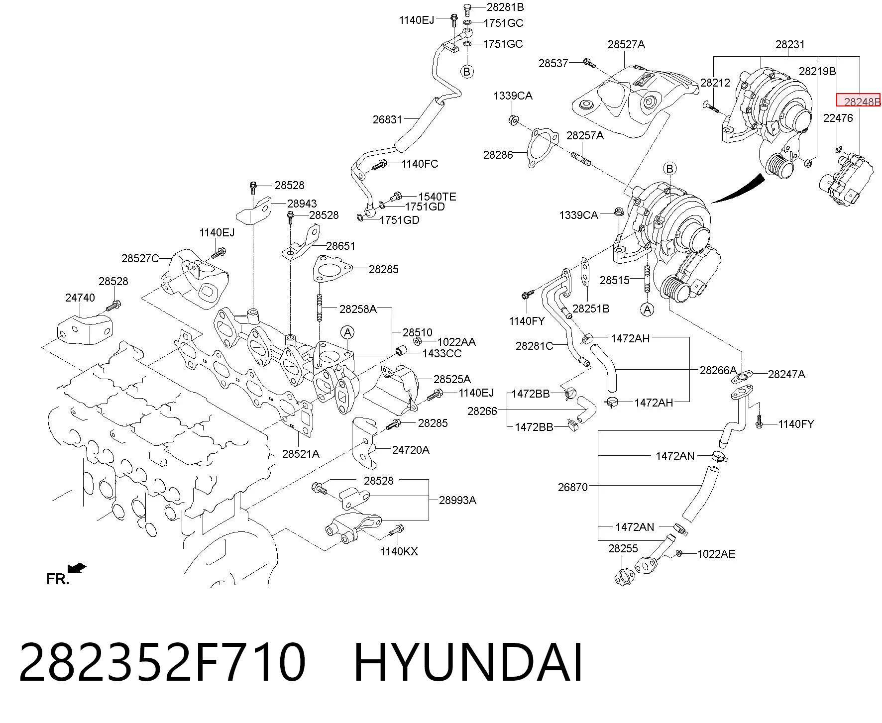 282352F710 Hyundai/Kia Válvula de regulación para aire de admisión