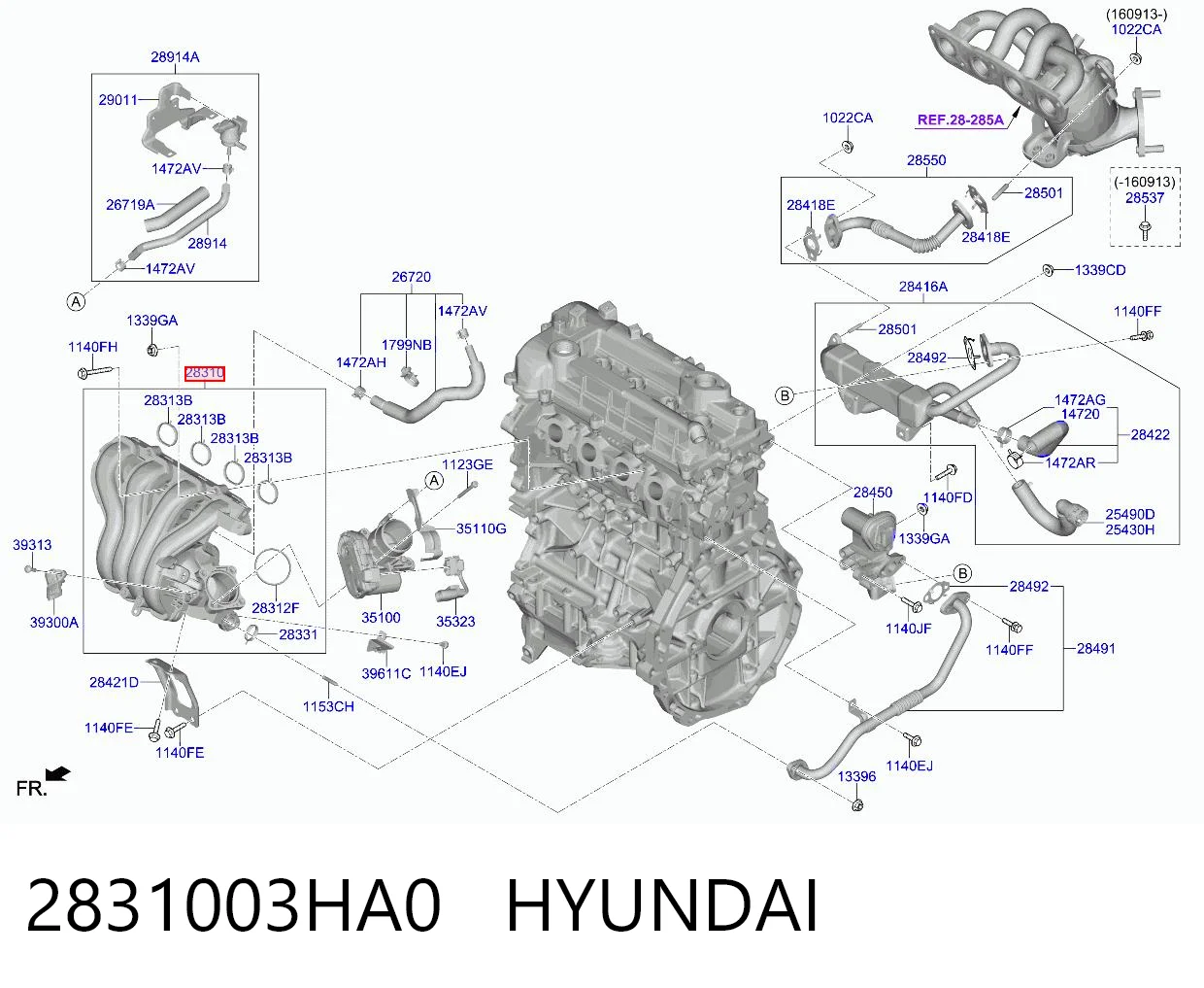 2831003HA0 Hyundai/Kia Colectores de admisión