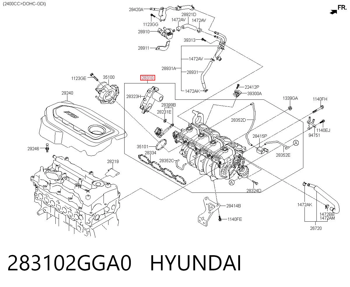 283102GGA0 Hyundai/Kia Colectores de admisión