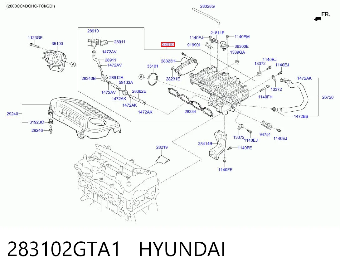283102GTA1 Hyundai/Kia Colectores de admisión