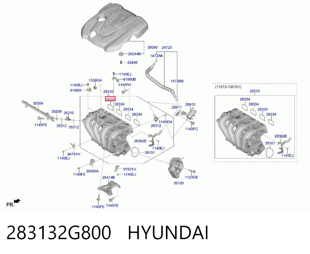 283132G800 Hyundai/Kia Juego de juntas, colector de admisión