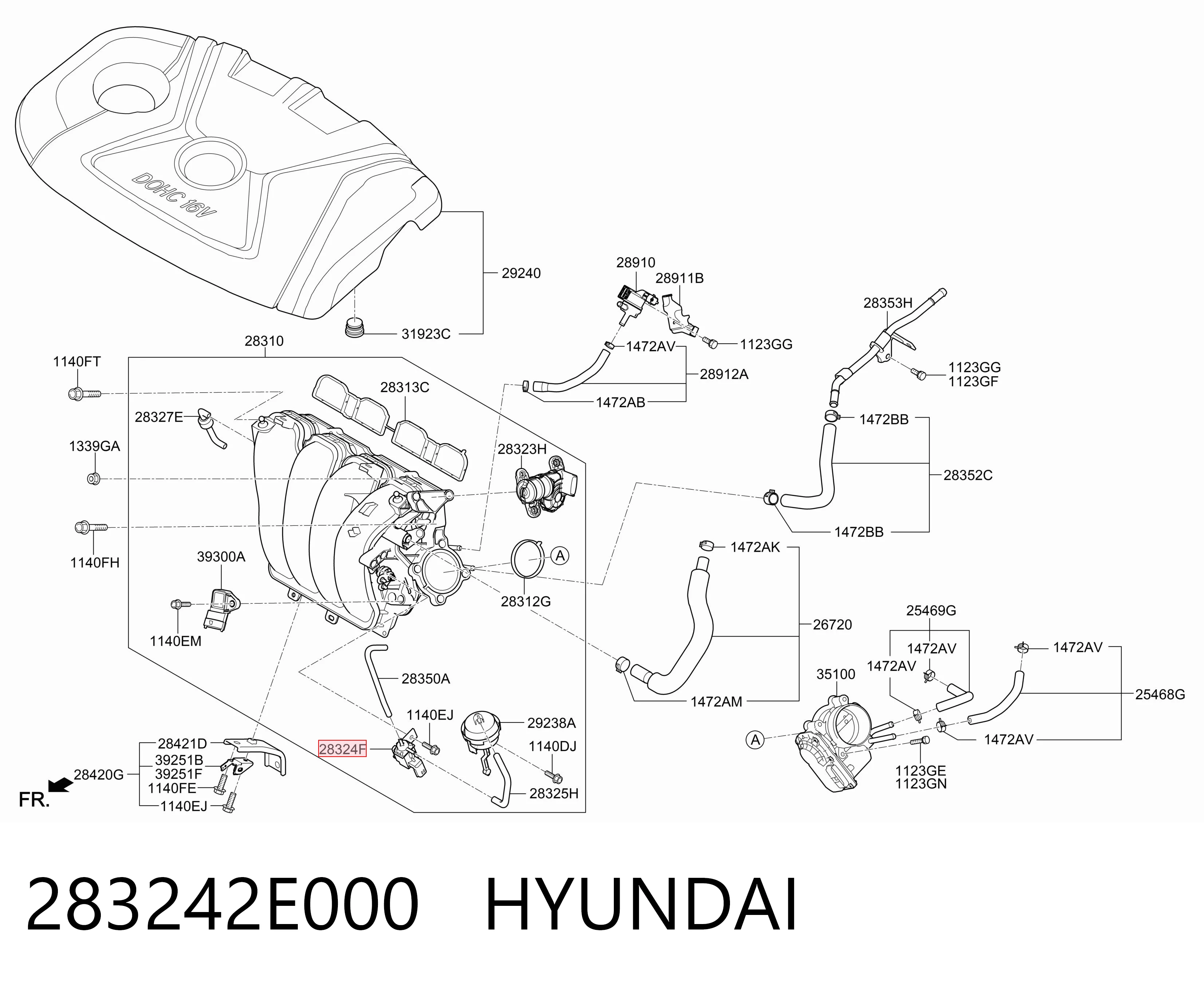 283242E000 Hyundai/Kia Solenoide de transmisión automática