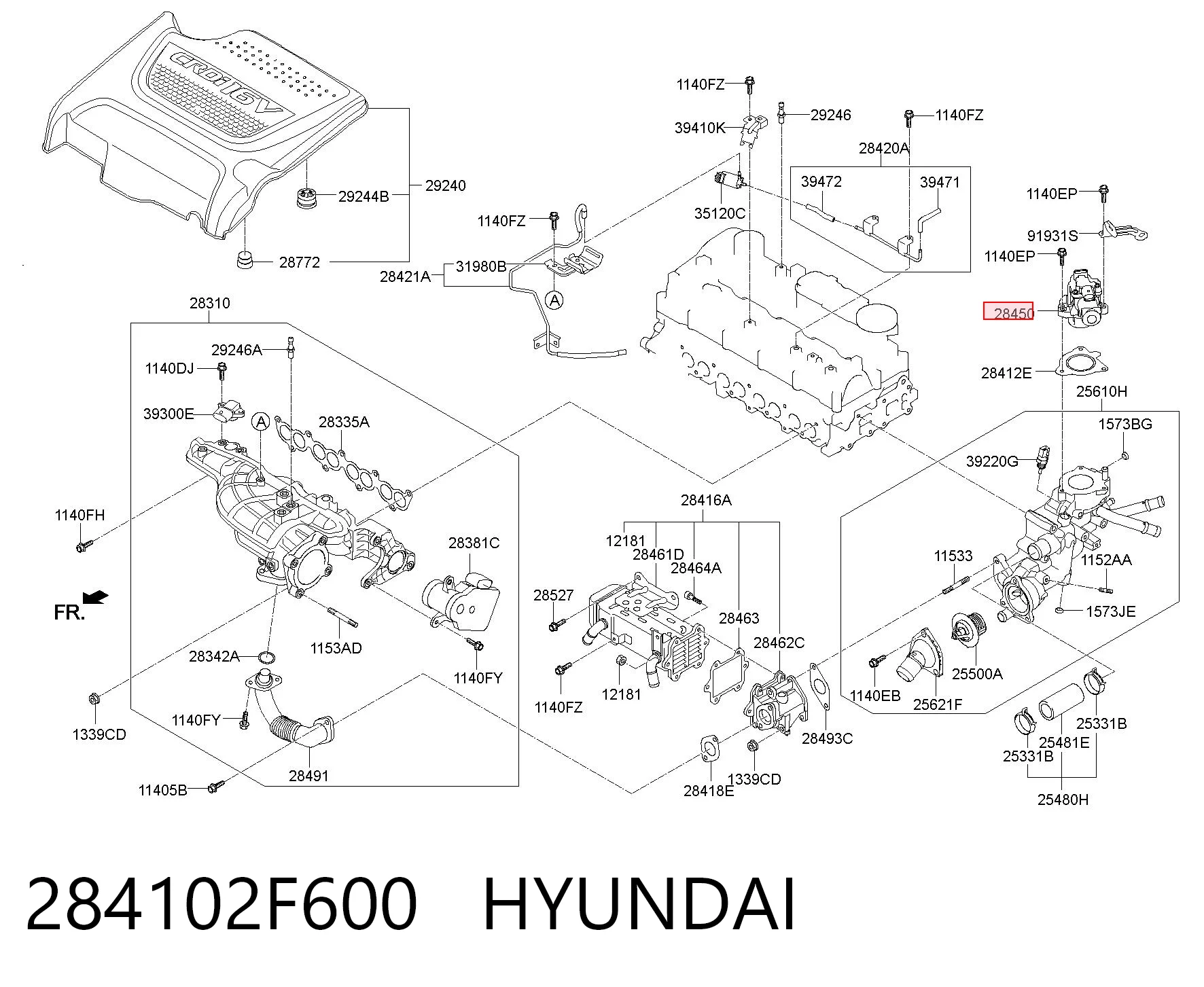 284102F600 Hyundai/Kia Válvula EGR