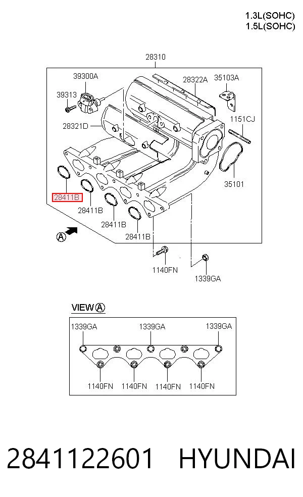 Junta colector de admisión Hyundai Accent (X-3)