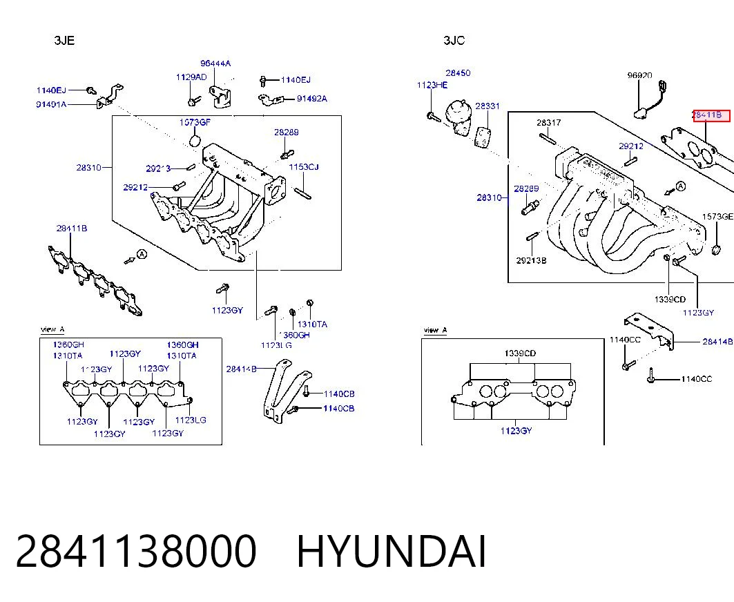 Juego de juntas, colector de admisión Hyundai Sonata  (2001-2005)