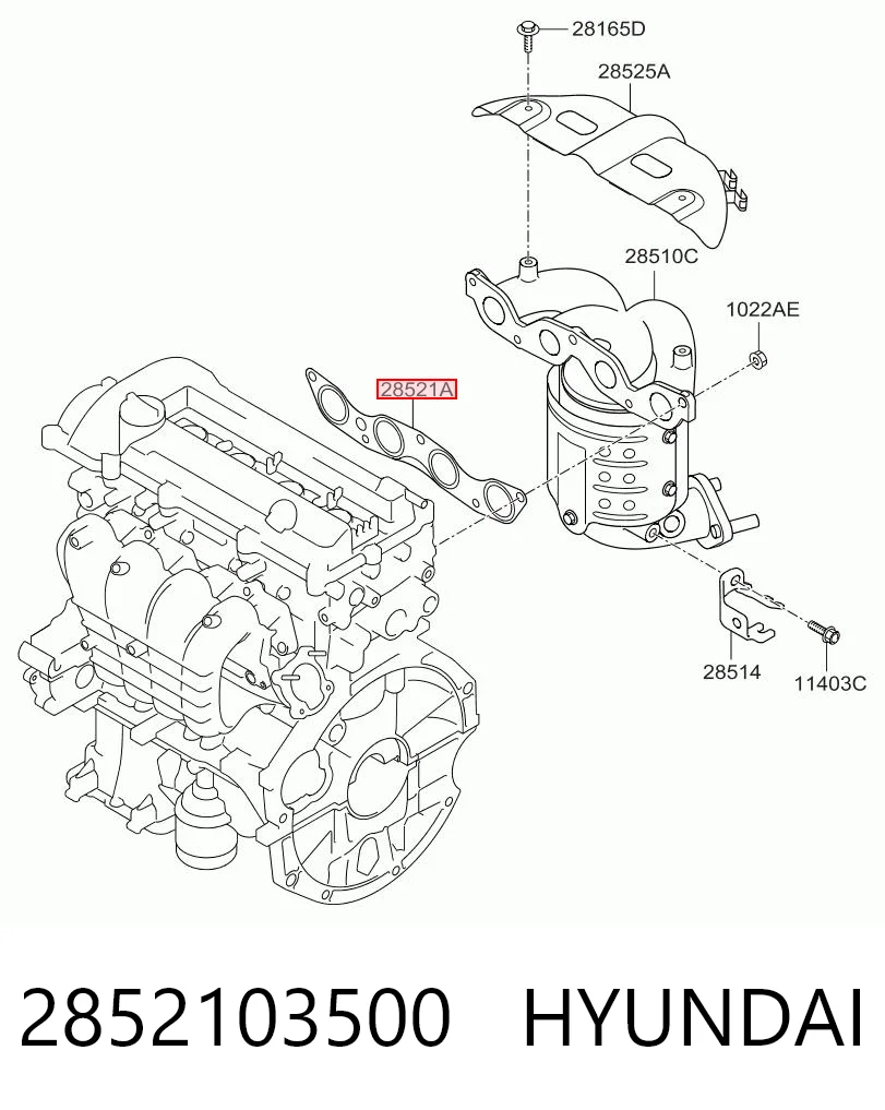 Junta de colector de escape para KIA Picanto II (TA)