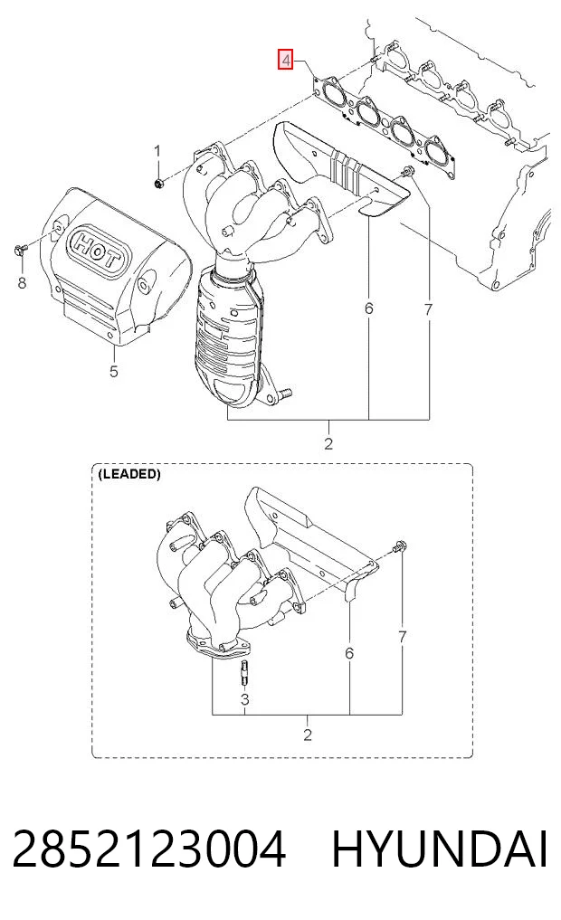 Junta colector joint para KIA Cerato I LD