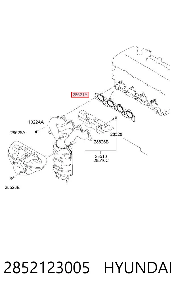 Junta de colector de escape para KIA Cerato  (LD)