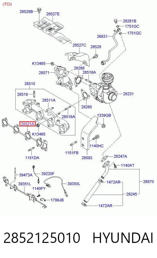 Junta colector joint Hyundai H-1 STAREX  (2007-2026)