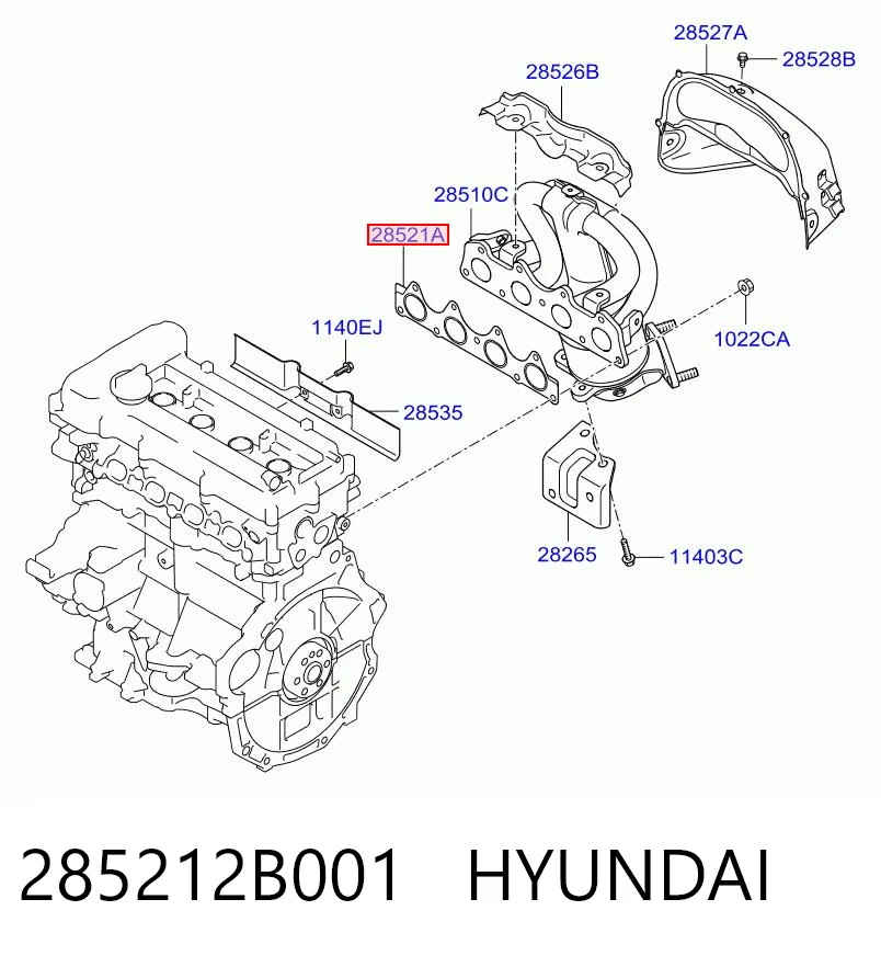 Junta colector joint para KIA Rio IV FB, SC