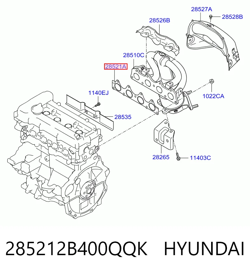 Junta de colector de escape Hyundai Elantra V sedán comprar en España
