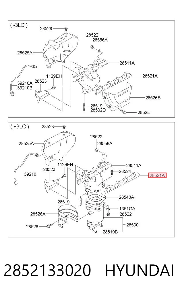 Junta colector escape para KIA Sorento JC