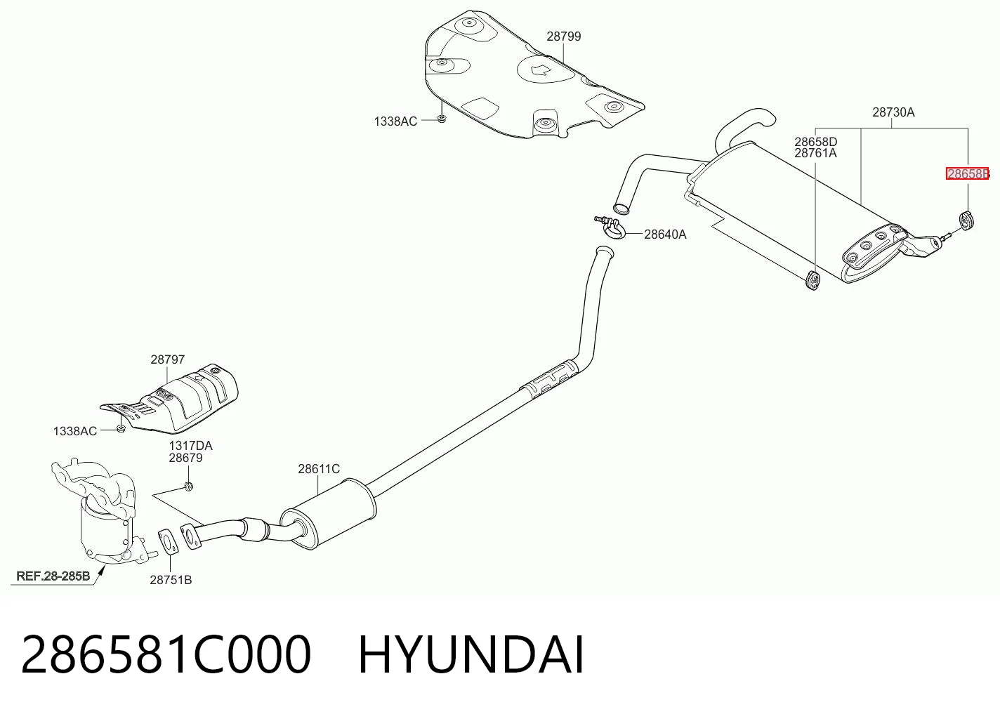 286581C000 Hyundai/Kia Soporte de escape