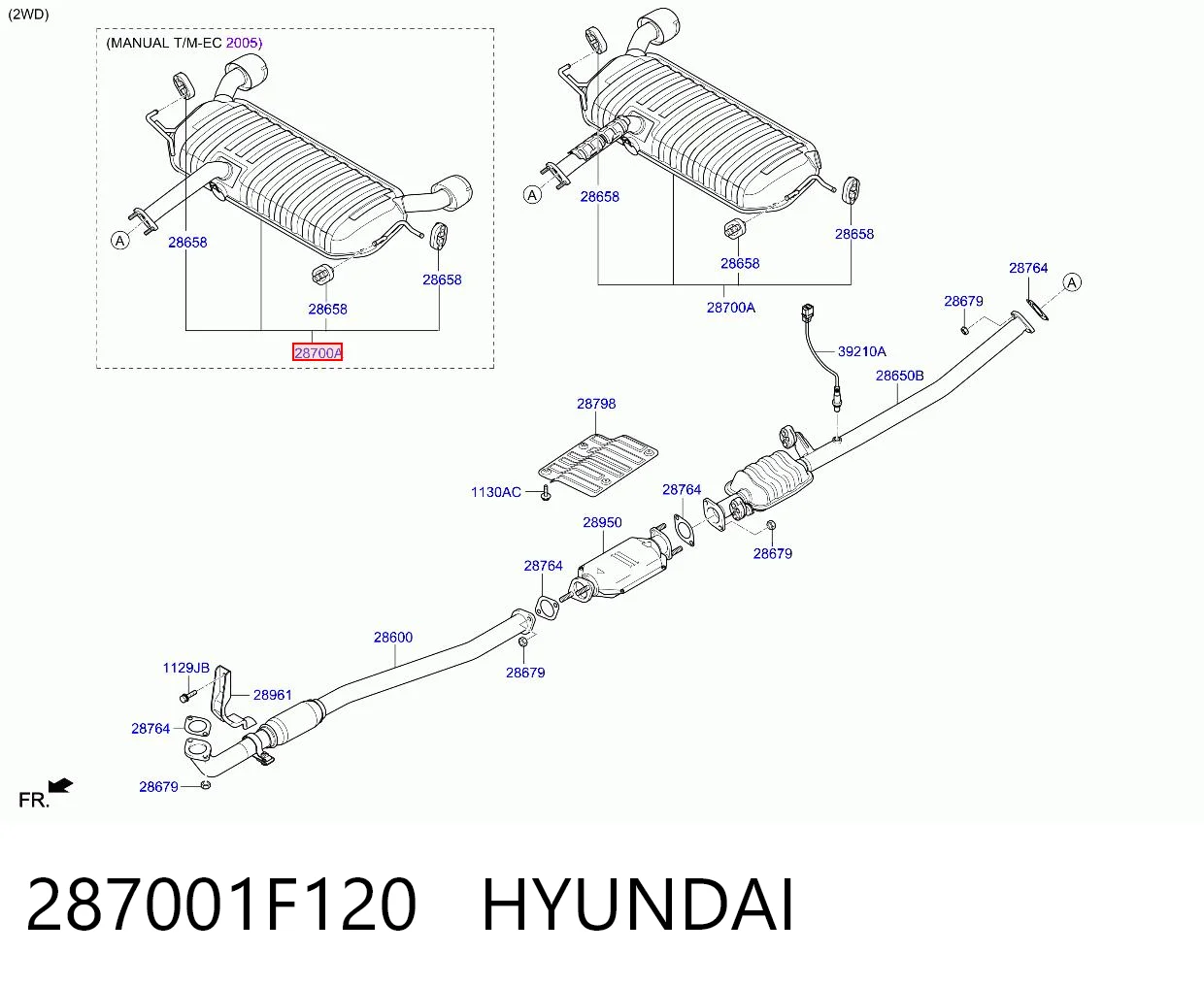 Comprar 1570B870 Chrysler Tubo de admisión del silenciador de escape delantero