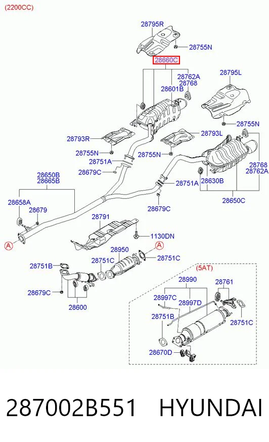 Silenciador trasero para Hyundai Santa Fe II CM