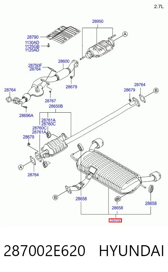 Silenciador trasero para Hyundai Tucson I JM