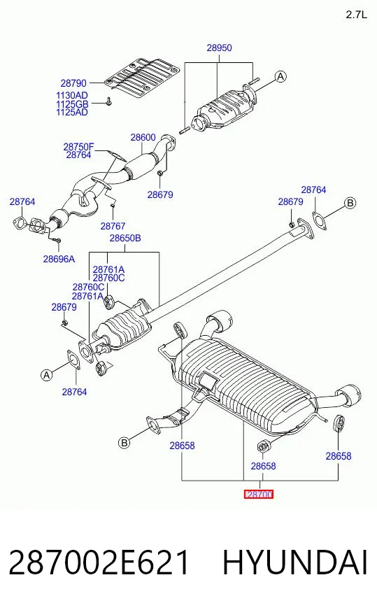 Silenciador trasero Hyundai Tucson I SUV (JM) (2004 - 2010) precio, desde 132,21 EUR