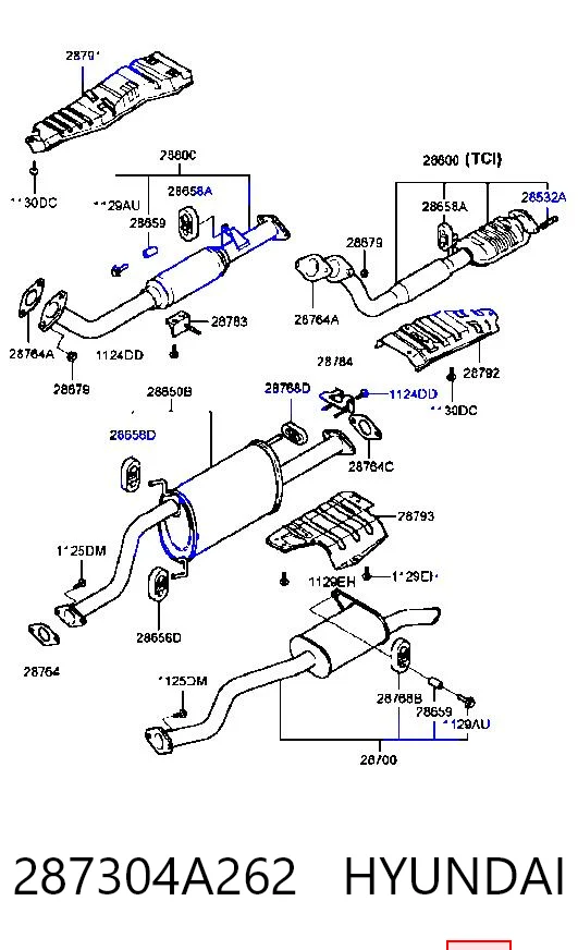 Silenciador trasero 287304A262 HYUNDAI