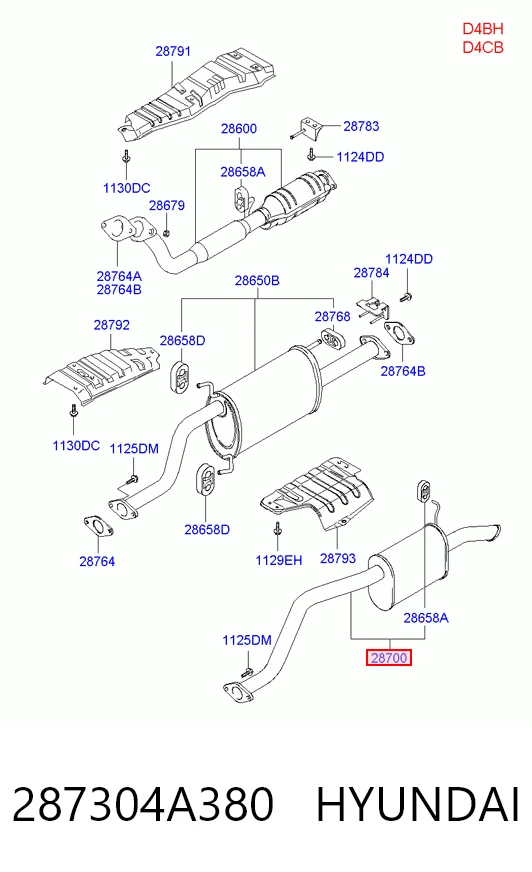 Silencioso trasero Hyundai H-1 STAREX Starex