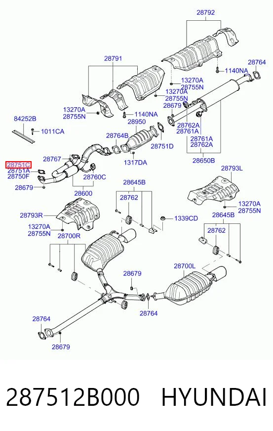 287512B000 Hyundai/Kia Junta de sistema de escape