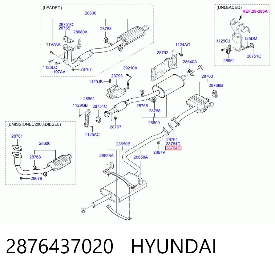Junta de sistema de escape Hyundai Accent II (1999-2005)