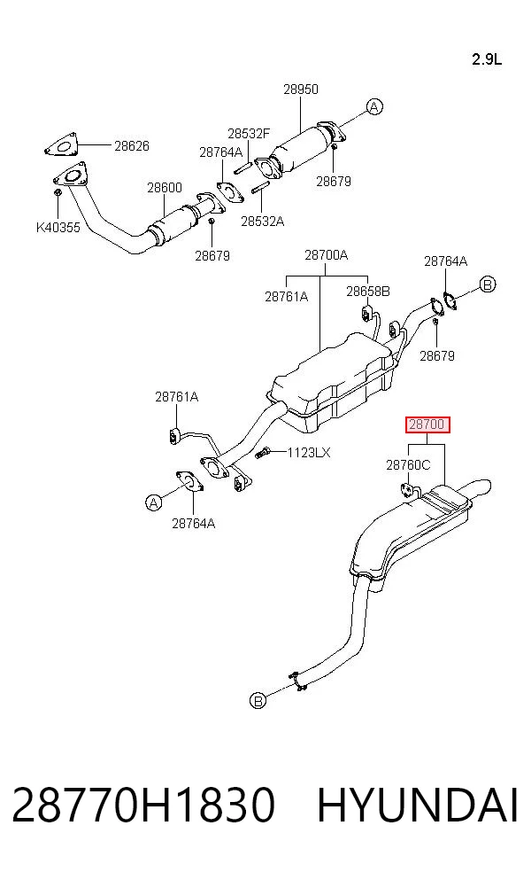 Silencioso trasero Hyundai Terracan (2001-2006)