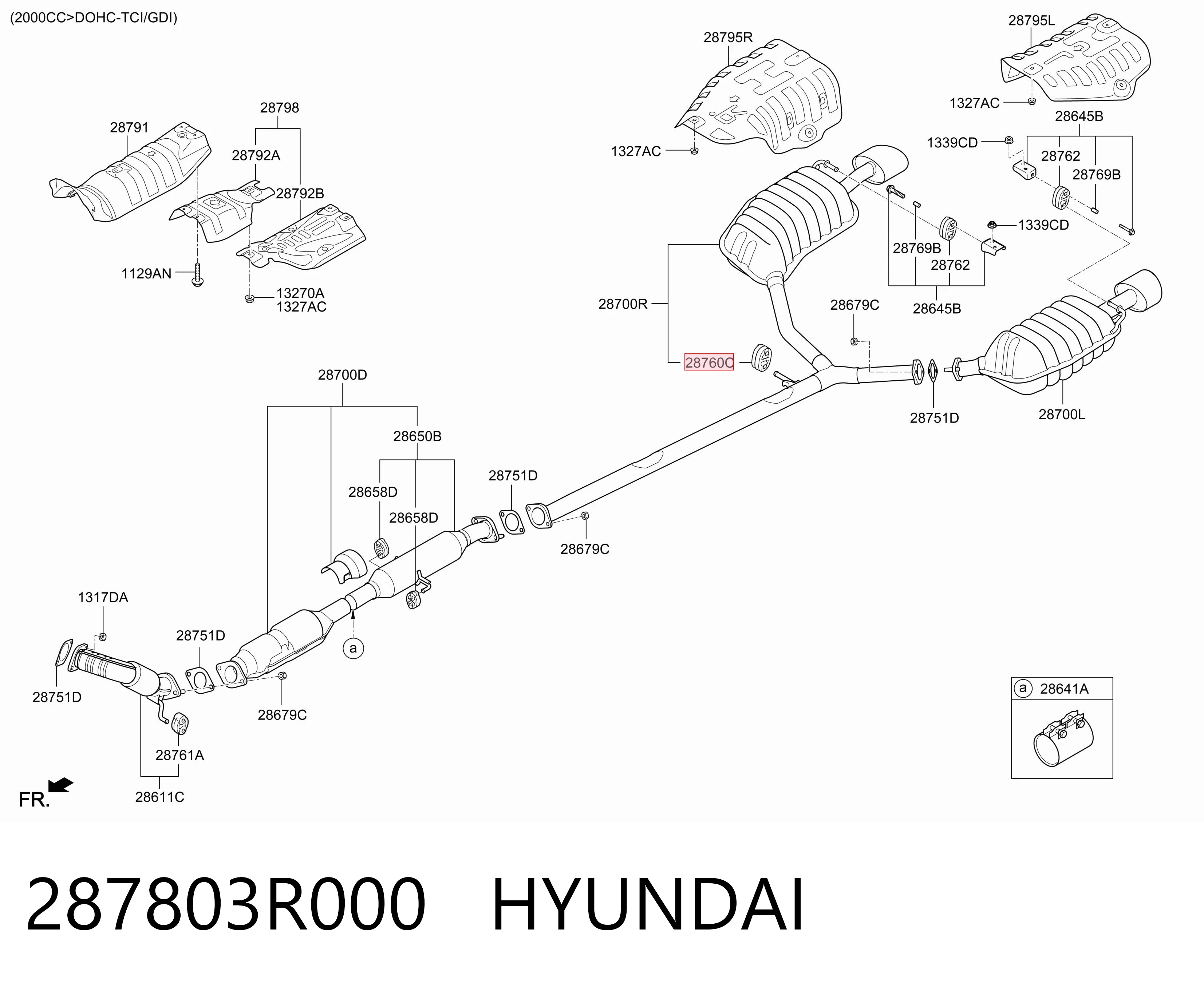 287803R000 Hyundai/Kia Soporte de escape