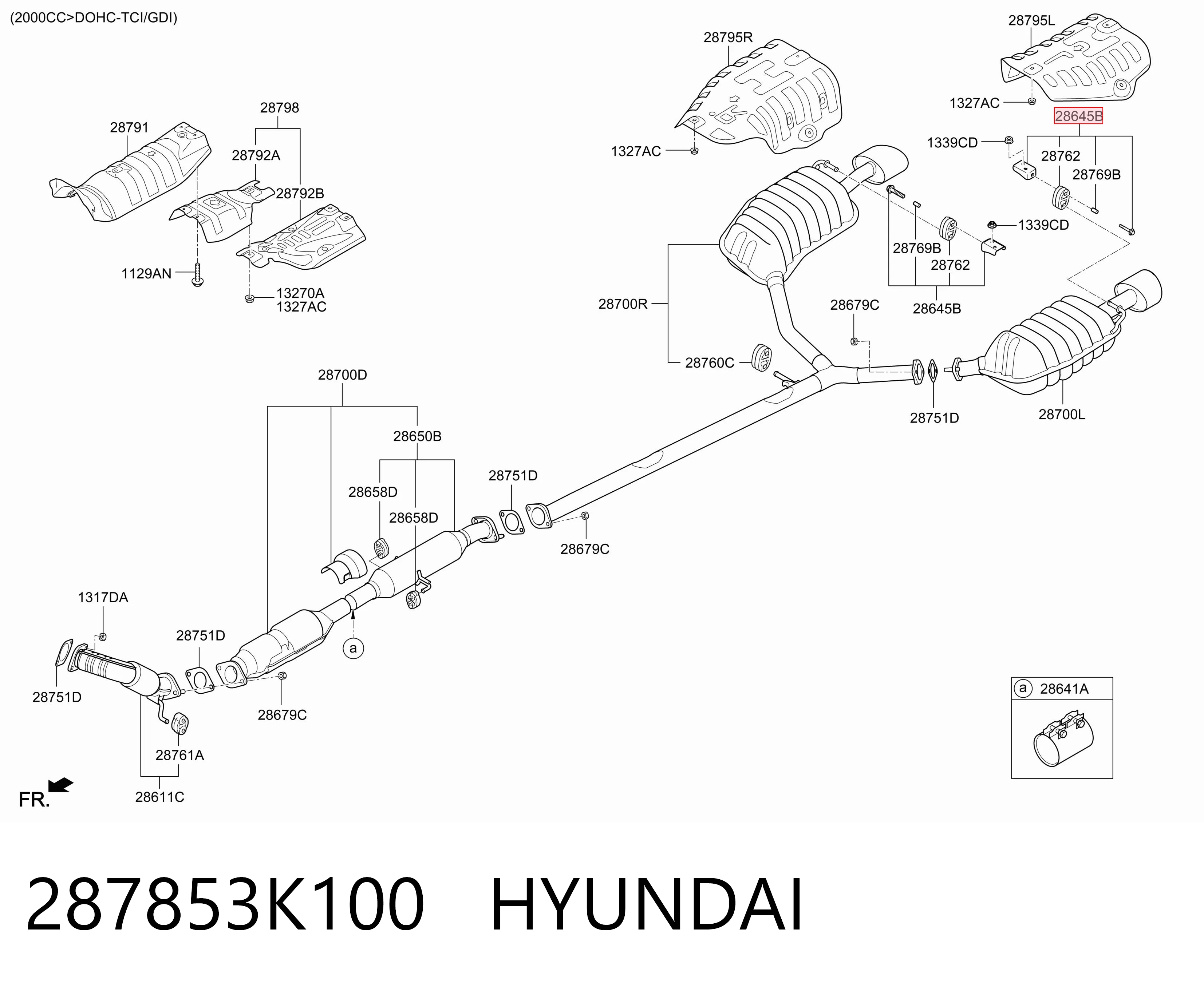 287853K100 Hyundai/Kia Soporte de escape