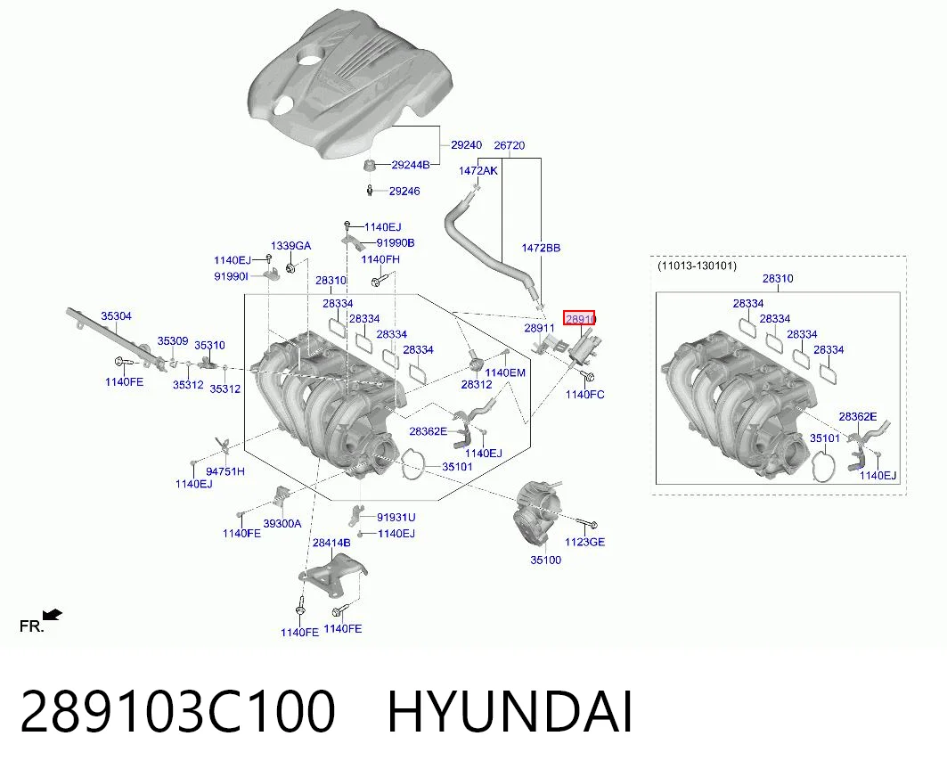 289103C100 Hyundai/Kia Válvula de ventilación de gases del tanque de combustible