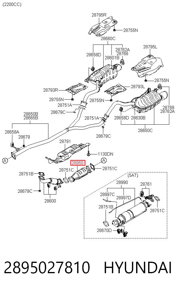 Catalizador 2895027810 HYUNDAI
