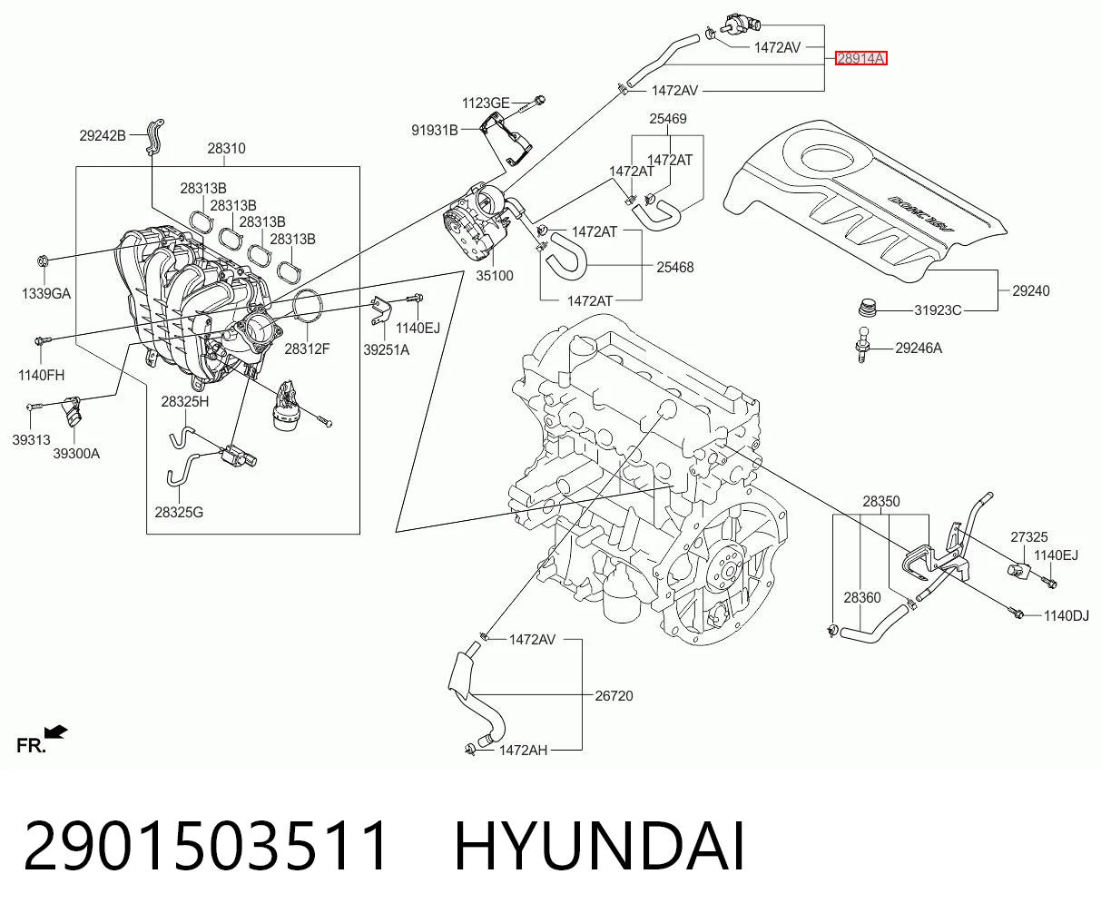 Comprar Válvula PCV de ventilación de gases del cárter Hyundai Accent  HC a bajo precio